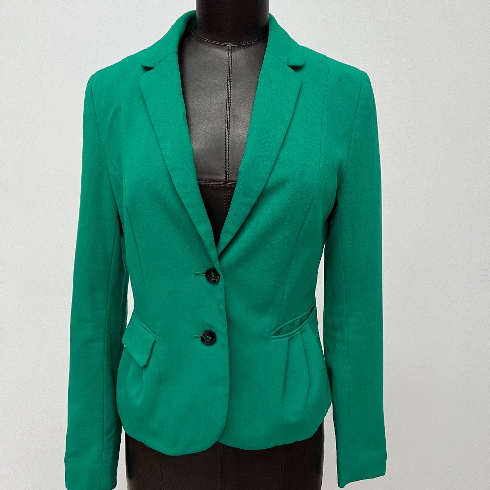 Emerald Green Tailored Blazer | Double-Button Workwear Jacket